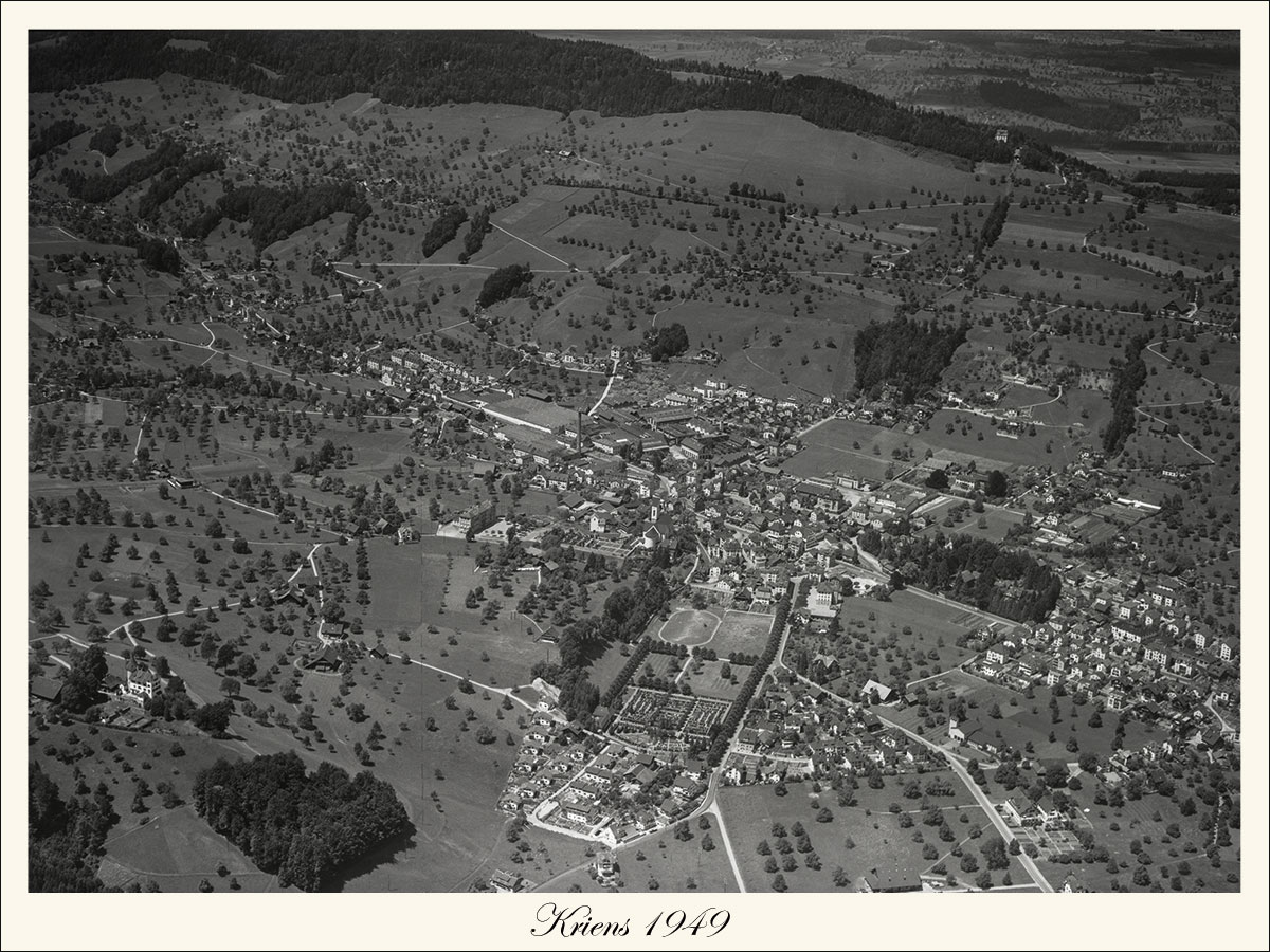 Historische Luftaufnahme Kriens 1949