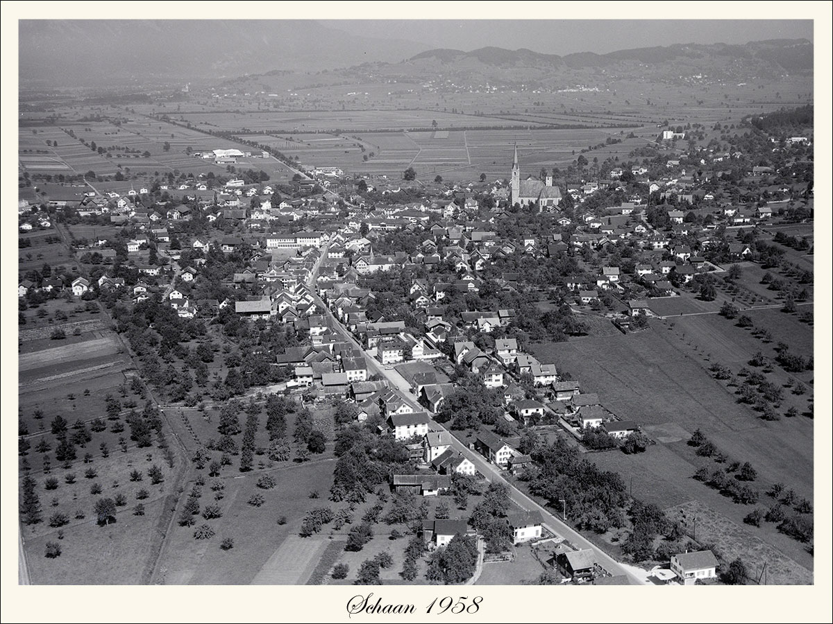 Historische Luftaufnahme Schaan 1958